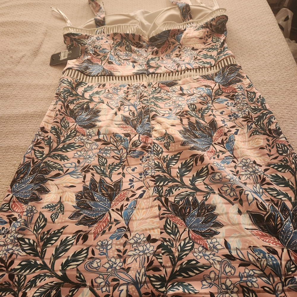 Guess Floral Midi Dress - Pink and Blue